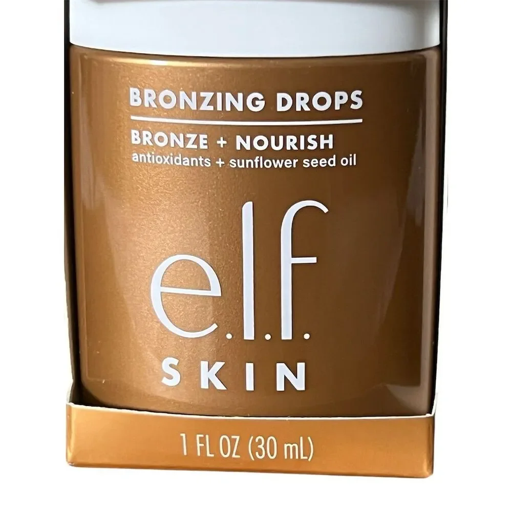 e.l.f. Skin Bronzing Drops Pure Gold Liquid Glow Vegan 1 fl oz